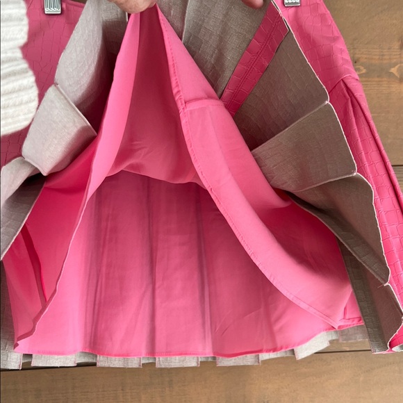 ALICE + OLIVIA Emilie Pleated Faux Leather Mini Skirt - Picture 7 of 8